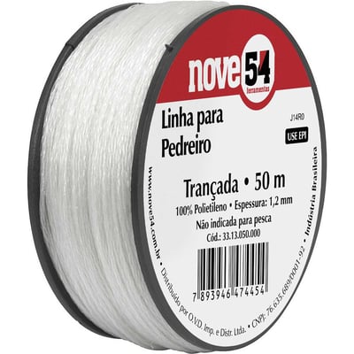 Linha para pedreiro, trançada, com 50 m