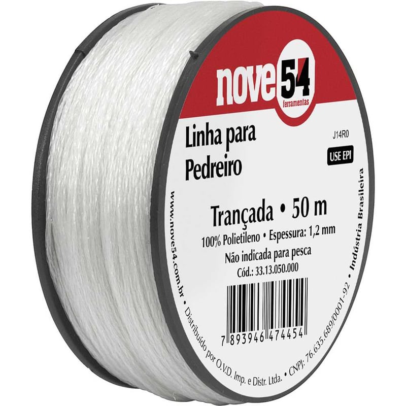 Linha para pedreiro, trançada, com 50 m