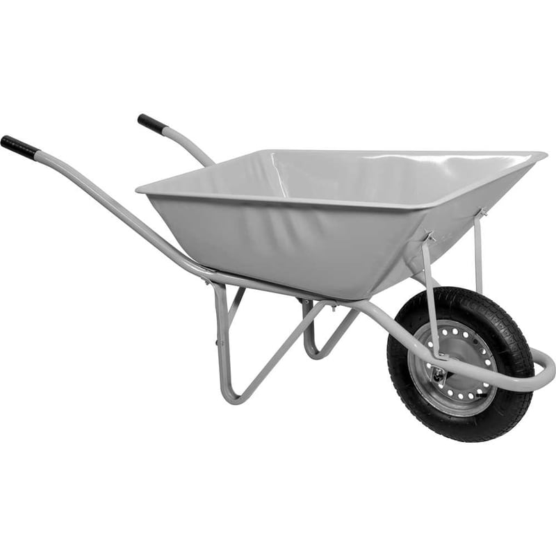 Carrinho de mão reforçado, com pneu e câmara, caçamba reta
