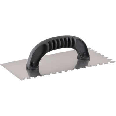 Desempenadeira de aço, dentada, com cabo plástico, 255 mm x 120 mm