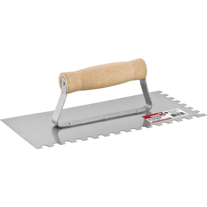 Desempenadeira de aço dentada, 255 mm x 120 mm