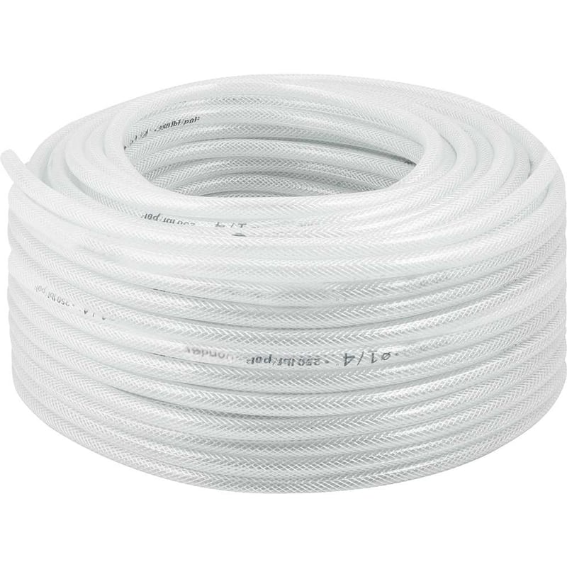 Mangueira PVC cristal trançada, VPT, 250 libras, 1/4"