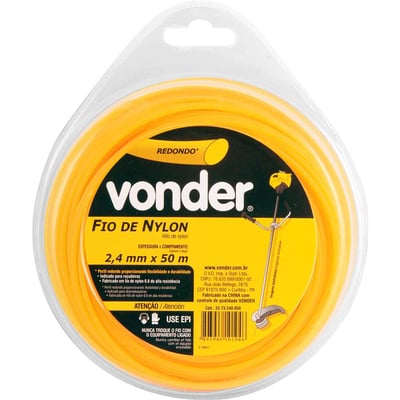 Fio de nylon, 2,4 mm x 50 m, redondo