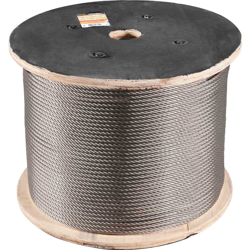 Cabo de aço inox, alma de aço, 9,53 mm - 3/8", 6 x 19S