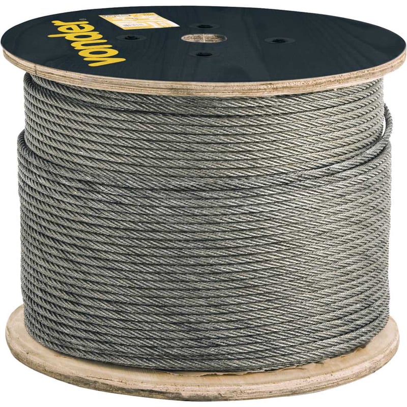 Cabo de aço galvanizado, alma de fibra, 1,59 mm - 1/16", 6 x 7