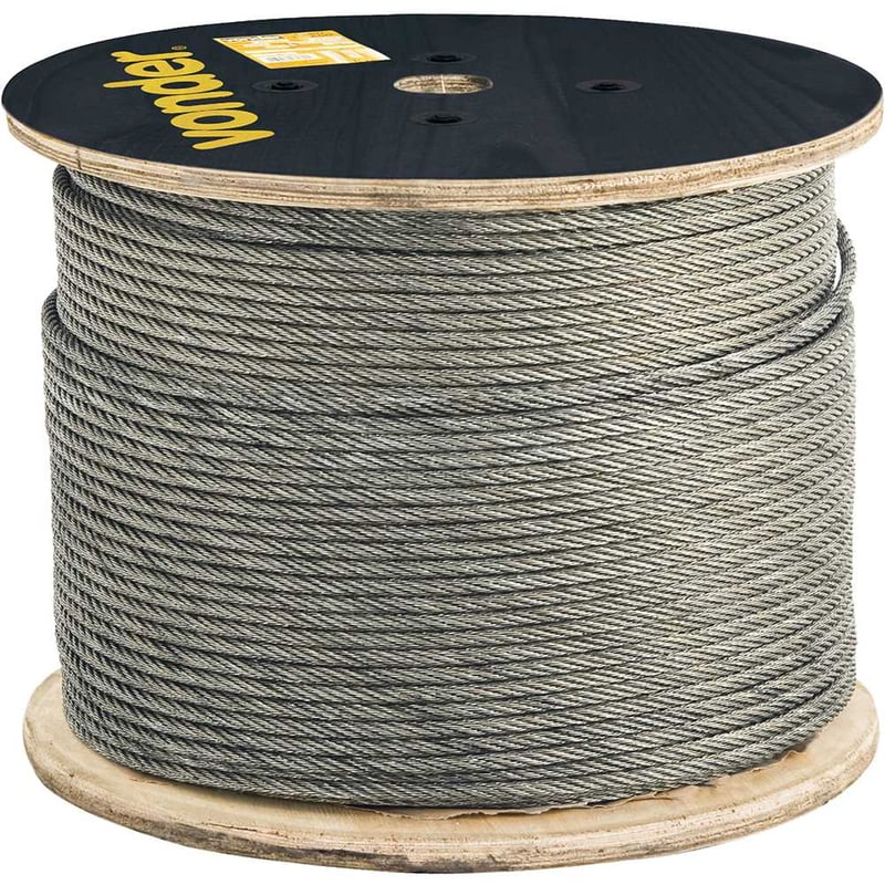 Cabo de aço galvanizado, alma de fibra, 12,70 mm - 1/2", 6 x 25F