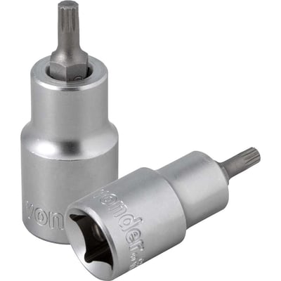 Soquete multidentado, curto, com encaixe de 1/2", M5