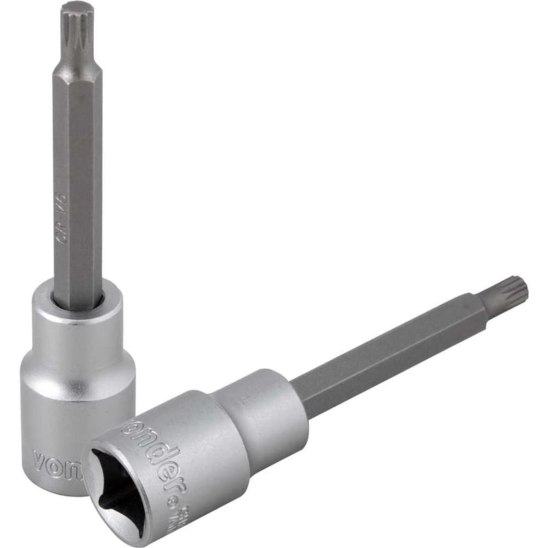 Soquete multidentado, longo, com encaixe de 1/2", M6