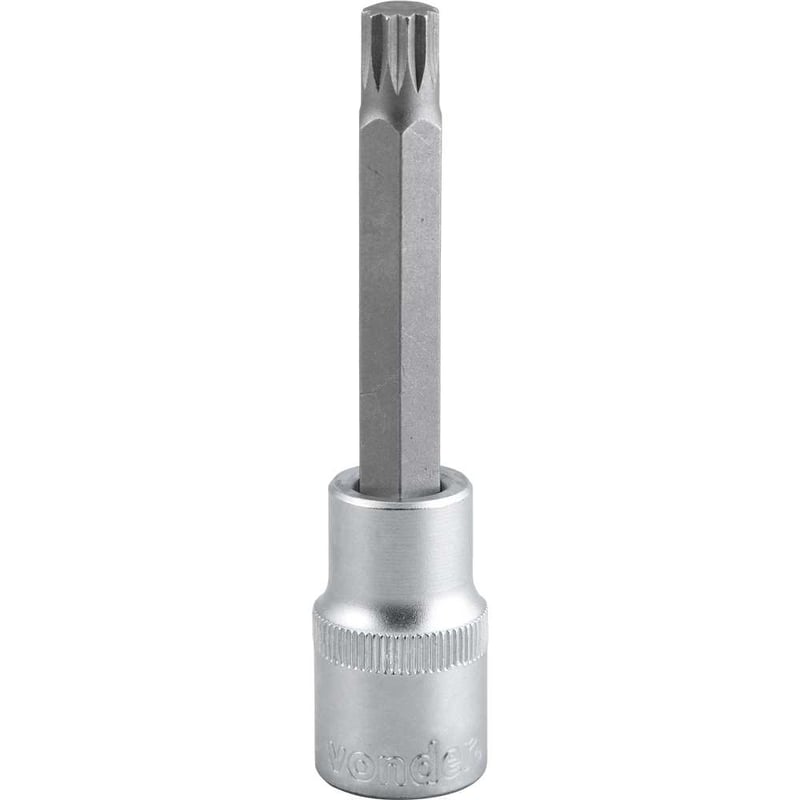 Soquete multidentado, longo, com encaixe de 1/2", M12