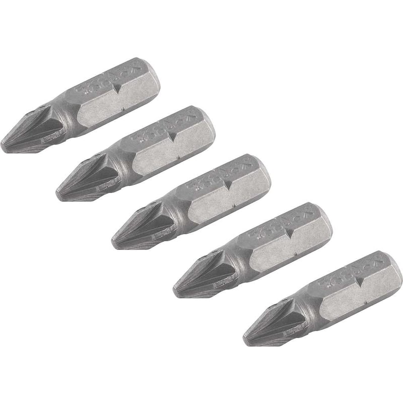 Jogo de bits ponteira pozidrive, com encaixe 1/4", nº 2 x 25 mm