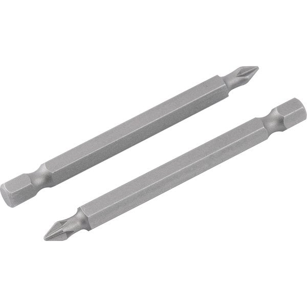 Bits/ponteira phillips S2, encaixe 1/4", nº 2, 1/4" x 75 mm, com 2 peças