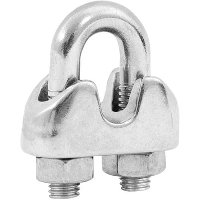 Clips para cabo de aço 3/8" - 9,53 mm, em aço inox