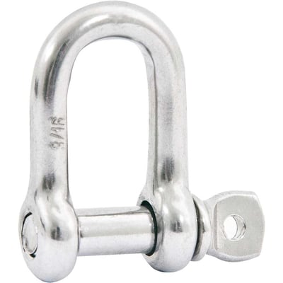 Manilha reta para cabo de aço 3/16", aço inox