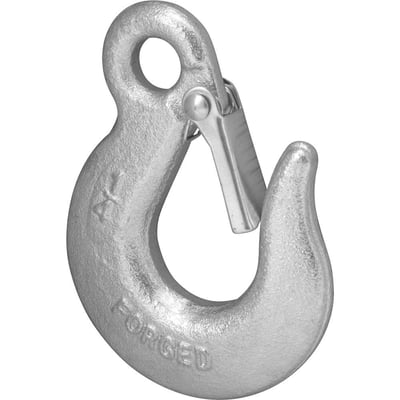 Gancho de aço com olhal, 0,8 tonelada, 1/4", com trava