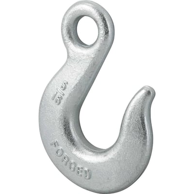 Gancho de aço com olhal, 1,0 tonelada, 5/16", sem trava