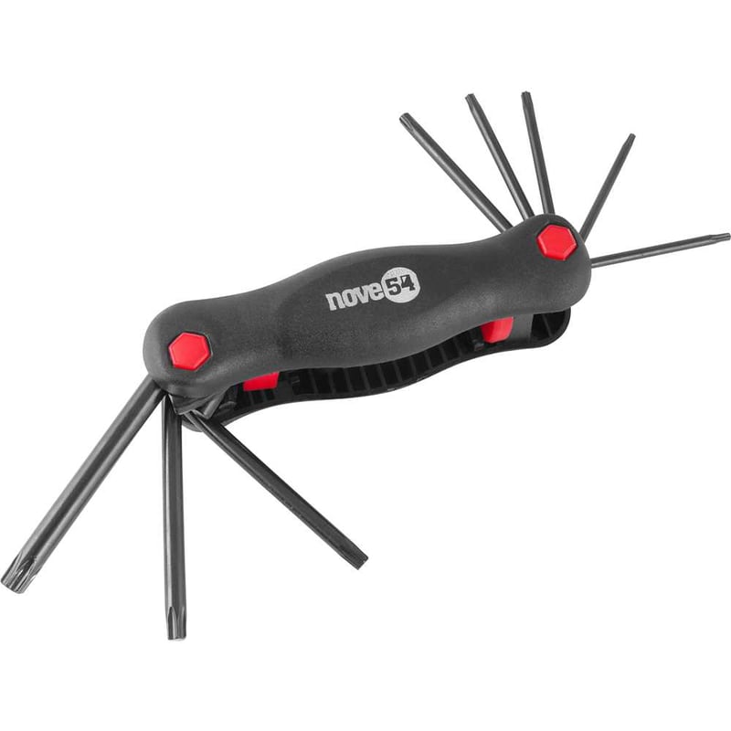 Jogo de chaves hexalobular, T9 a T40, com suporte plástico, 8 peças