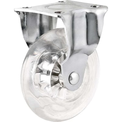 Rodízio fixo leve de poliuretano, 2", transparente