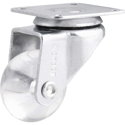 Rodízio giratório leve 1.3/8", de poliuretano, transparente