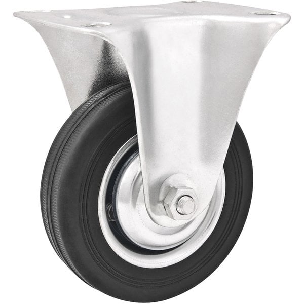 Rodízio fixo leve 8", de borracha, preto