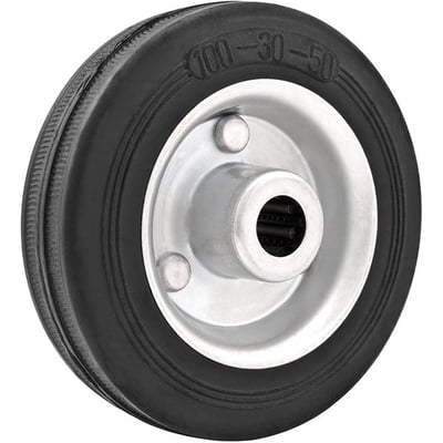Roda 3", de borracha, preta