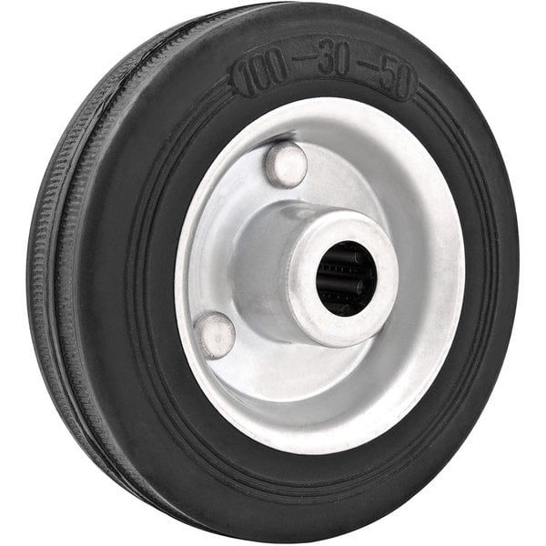 Roda 3", de borracha, preta