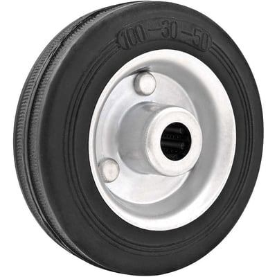 Roda 4", de borracha, preta