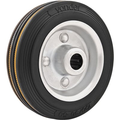 Roda 5", de borracha, preta