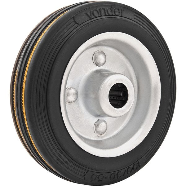 Roda 8", de borracha, preta