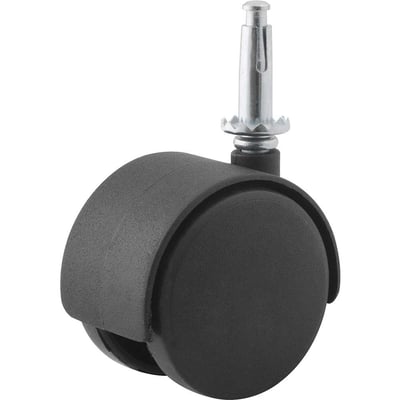 Rodízio giratório duplo leve 2.3/8", de nylon, preto, com pino