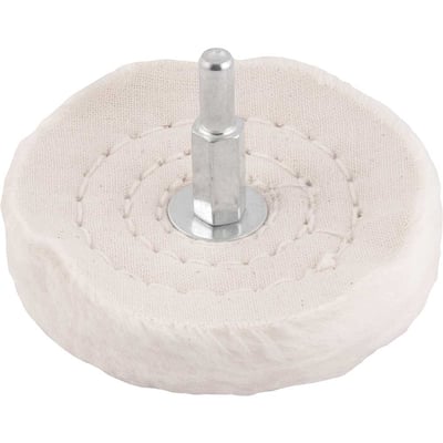 Roda de pano para polimento, 3", com haste