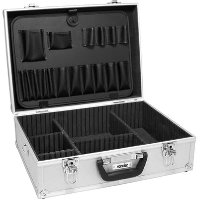 Maleta para ferramentas, profissional, 455 mm x 330 mm x 152 mm, prata