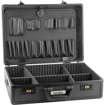 Maleta para ferramentas, profissional, 455 mm x 330 mm x 152 mm, preta