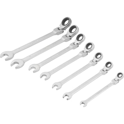 Jogo de chaves combinadas com catraca articulada, 8,0 mm a 19,0 mm, com 7 peças