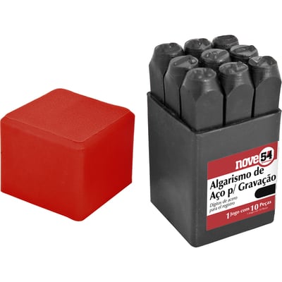 Algarismo de aço para gravação, 10 mm