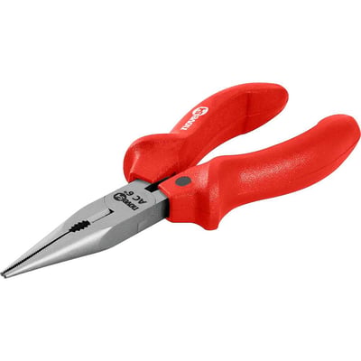 Alicate bico meia cana reto 6", em aço carbono polido