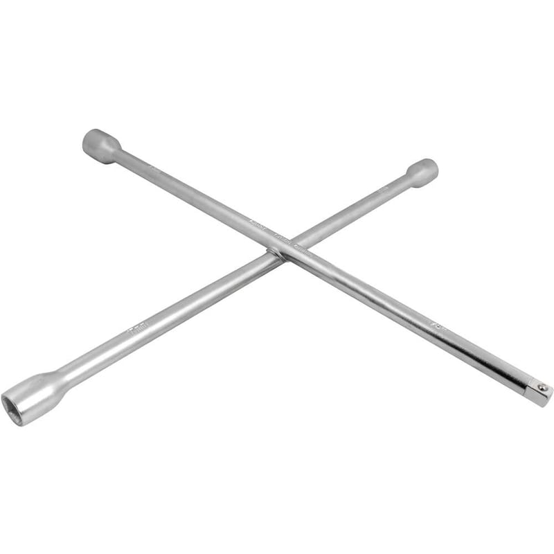 Chave de roda tipo cruz, 17,0 mm x 19,0 mm x 21,0 mm x encaixe 1/2" para soquete