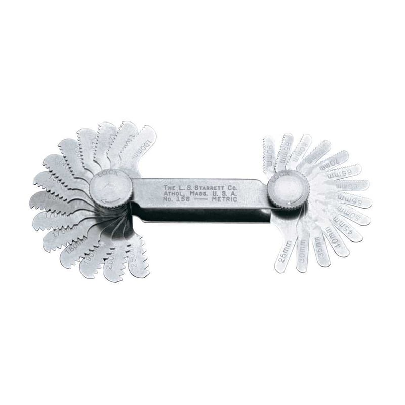 Calibre/pente de rosca com 28 lâminas, 0,25 mm - 2,5 mm, 156M, 50589
