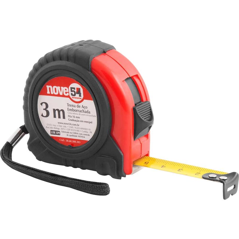 Trena de aço emborrachada 3 m x 16 mm