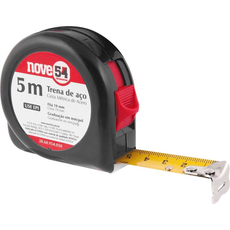 Trena curta de aço, 5 m x 19 mm