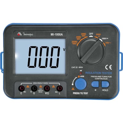 Megômetro digital, 250 V - 1.000 V, CAT III 600 V