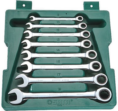 Jogo de chaves combinadas com catraca, 8,0 mm a 19,0 mm, com 8 peças, ST08008SJ