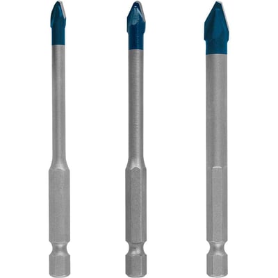 Jogo de brocas multiuso, com ponta de metal duro, 5,0 mm a 8,0 mm, com 3 peças, Expert HEX-9 Hardceramic, 2 608 900 595
