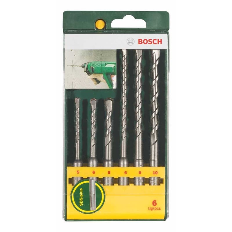 Broca SDS PLUS jogo 5,0 mm a 10,0 mm, com 6 peças, 2607019447