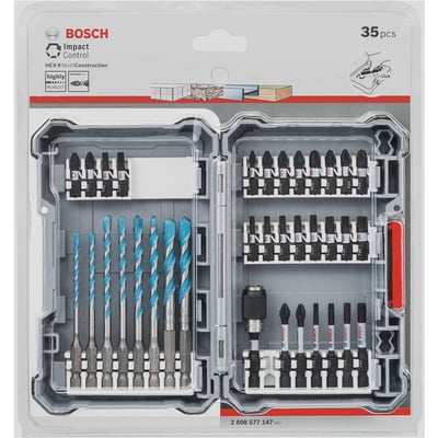 Jogo de bits/ponteiras e brocas com encaixe de hexagonal de 1/4", 2608522323