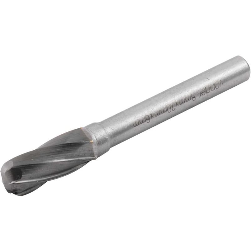 Lima rotativa abaulada para alumínio, 8,0 mm x 20,0 mm, com haste 6,0 mm