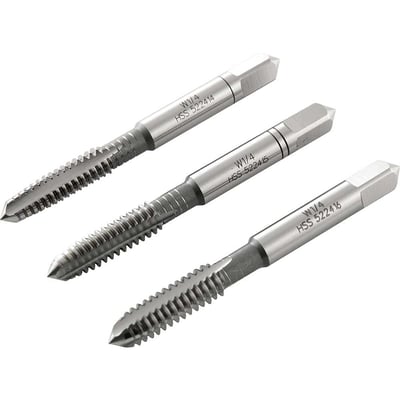 Macho manual de aço rápido 1/4" BSW, jogo com 3 peças
