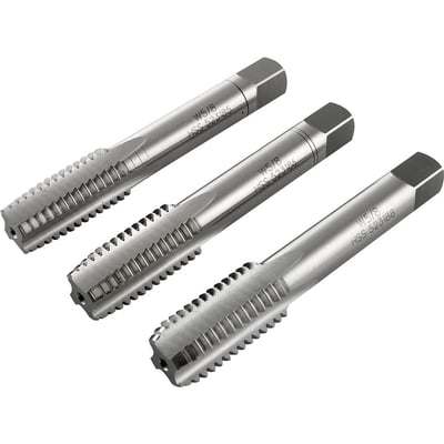 Macho manual de aço rápido 5/8" BSW, jogo com 3 peças