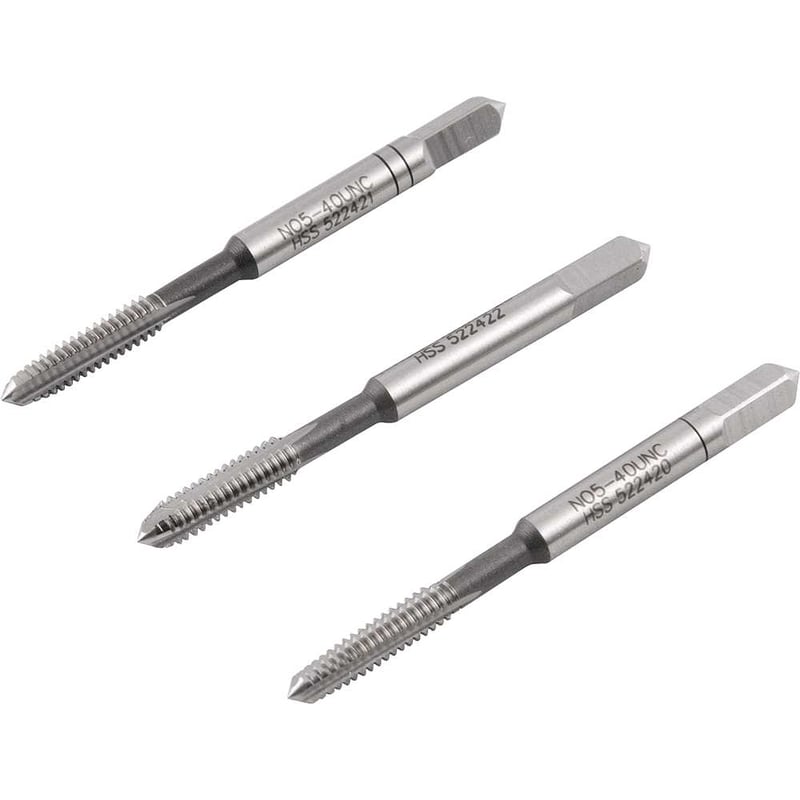 Macho manual de aço rápido Nº 5 - 1/8" UNC, jogo com 3 peças