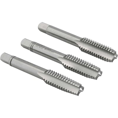Macho manual de aço rápido 1/2" BSW, jogo com 3 peças