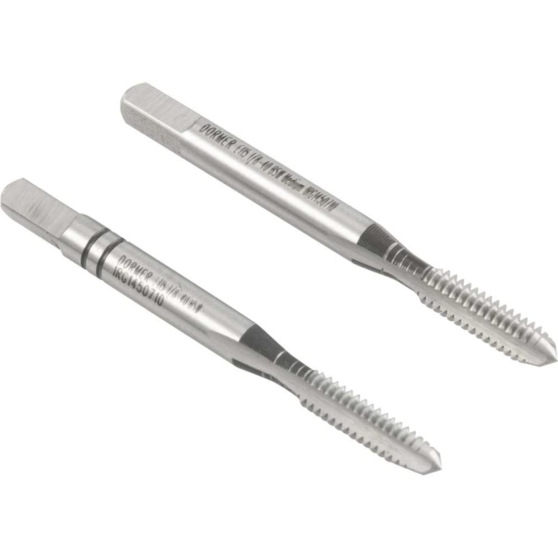 Macho manual de aço rápido 1/8" BSW, jogo com 2 peças